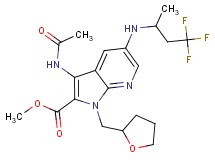 methyl 3-(acetylamino)-1-(tetrahydro-2-furanylmethyl)-5-[(3,3,3-trifluoro-1-methylpropyl)amino]-1H-pyrrolo[2,3-b]pyridine-2-carboxylate