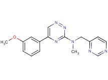 5-(3-methoxyphenyl)-N-methyl-N-(4-pyrimidinylmethyl)-1,2,4-triazin-3-amine