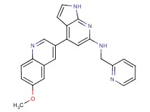4-(6-methoxyquinolin-3-yl)-N-(pyridin-2-ylmethyl)-1H-pyrrolo[2,3-b]pyridin-6-amine