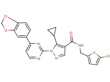 1-[4-(1,3-benzodioxol-5-yl)-2-pyrimidinyl]-N-[(5-chloro-2-thienyl)methyl]-5-cyclopropyl-1H-pyrazole-4-carboxamide
