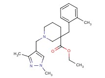 ethyl 1-[(1,3-dimethyl-1H-pyrazol-4-yl)methyl]-3-(2-methylbenzyl)-3-piperidinecarboxylate