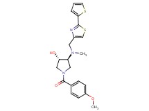(3S*,4S*)-1-(4-methoxybenzoyl)-4-(methyl{[2-(2-thienyl)-1,3-thiazol-4-yl]methyl}amino)-3-pyrrolidinol