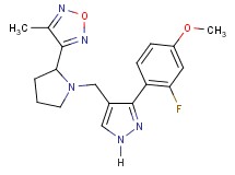 3-(1-{[3-(2-fluoro-4-methoxyphenyl)-1H-pyrazol-4-yl]methyl}-2-pyrrolidinyl)-4-methyl-1,2,5-oxadiazole