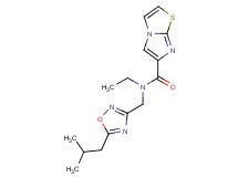 N-ethyl-N-[(5-isobutyl-1,2,4-oxadiazol-3-yl)methyl]imidazo[2,1-b][1,3]thiazole-6-carboxamide