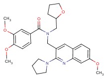 3,4-dimethoxy-N-{[7-methoxy-2-(1-pyrrolidinyl)-3-quinolinyl]methyl}-N-(tetrahydro-2-furanylmethyl)benzamide