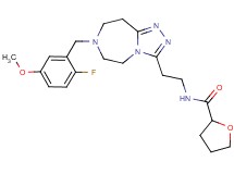N-{2-[7-(2-fluoro-5-methoxybenzyl)-6,7,8,9-tetrahydro-5H-[1,2,4]triazolo[4,3-d][1,4]diazepin-3-yl]ethyl}tetrahydro-2-furancarboxamide