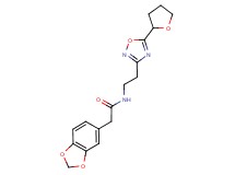 2-(1,3-benzodioxol-5-yl)-N-{2-[5-(tetrahydrofuran-2-yl)-1,2,4-oxadiazol-3-yl]ethyl}acetamide