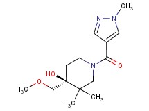 (4S*)-4-(methoxymethyl)-3,3-dimethyl-1-[(1-methyl-1H-pyrazol-4-yl)carbonyl]piperidin-4-ol