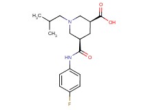(3S*,5R*)-5-{[(4-fluorophenyl)amino]carbonyl}-1-isobutyl-3-piperidinecarboxylic acid