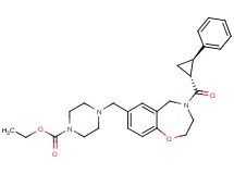 ethyl 4-[(4-{[(1R*,2R*)-2-phenylcyclopropyl]carbonyl}-2,3,4,5-tetrahydro-1,4-benzoxazepin-7-yl)methyl]-1-piperazinecarboxylate