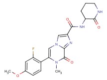 6-(2-fluoro-4-methoxyphenyl)-7-methyl-8-oxo-N-(2-oxopiperidin-3-yl)-7,8-dihydroimidazo[1,2-a]pyrazine-2-carboxamide