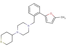 1-[2-(5-methyl-2-furyl)benzyl]-4-(tetrahydro-2H-thiopyran-4-yl)piperazine