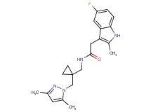 N-({1-[(3,5-dimethyl-1H-pyrazol-1-yl)methyl]cyclopropyl}methyl)-2-(5-fluoro-2-methyl-1H-indol-3-yl)acetamide