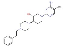 (3R*,4R*)-1-(4-amino-5-methyl-2-pyrimidinyl)-4-[4-(2-phenylethyl)-1-piperazinyl]-3-piperidinol