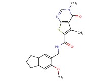 N-[(6-methoxy-2,3-dihydro-1H-inden-5-yl)methyl]-3,5-dimethyl-4-oxo-3,4-dihydrothieno[2,3-d]pyrimidine-6-carboxamide