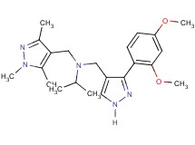 N-{[3-(2,4-dimethoxyphenyl)-1H-pyrazol-4-yl]methyl}-N-[(1,3,5-trimethyl-1H-pyrazol-4-yl)methyl]-2-propanamine
