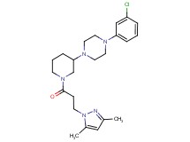 1-(3-chlorophenyl)-4-{1-[3-(3,5-dimethyl-1H-pyrazol-1-yl)propanoyl]-3-piperidinyl}piperazine