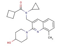 N-cyclopropyl-N-{[2-(4-hydroxy-1-piperidinyl)-8-methyl-3-quinolinyl]methyl}cyclobutanecarboxamide
