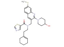 N-[2-(1-cyclohexen-1-yl)ethyl]-N-{[2-(4-hydroxy-1-piperidinyl)-7-(methylthio)-3-quinolinyl]methyl}-1,3-thiazole-5-carboxamide
