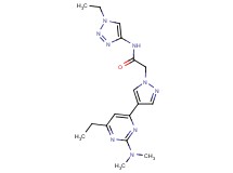 2-{4-[2-(dimethylamino)-6-ethylpyrimidin-4-yl]-1H-pyrazol-1-yl}-N-(1-ethyl-1H-1,2,3-triazol-4-yl)acetamide