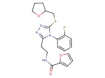 N-(2-{4-(2-fluorophenyl)-5-[(tetrahydro-2-furanylmethyl)thio]-4H-1,2,4-triazol-3-yl}ethyl)-2-furamide