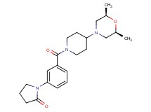 1-[3-({4-[(2R*,6S*)-2,6-dimethyl-4-morpholinyl]-1-piperidinyl}carbonyl)phenyl]-2-pyrrolidinone