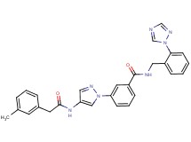 3-(4-{[(3-methylphenyl)acetyl]amino}-1H-pyrazol-1-yl)-N-[2-(1H-1,2,4-triazol-1-yl)benzyl]benzamide