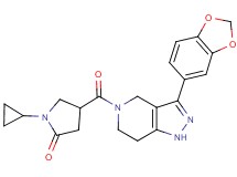 4-{[3-(1,3-benzodioxol-5-yl)-1,4,6,7-tetrahydro-5H-pyrazolo[4,3-c]pyridin-5-yl]carbonyl}-1-cyclopropylpyrroli