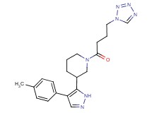 3-[4-(4-methylphenyl)-1H-pyrazol-5-yl]-1-[4-(1H-tetrazol-1-yl)butanoyl]piperidine