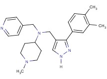 N-{[3-(3,4-dimethylphenyl)-1H-pyrazol-4-yl]methyl}-1-methyl-N-(4-pyridinylmethyl)-4-piperidinamine