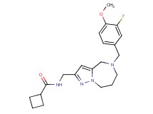 N-{[5-(3-fluoro-4-methoxybenzyl)-5,6,7,8-tetrahydro-4H-pyrazolo[1,5-a][1,4]diazepin-2-yl]methyl}cyclobutanecarboxamide