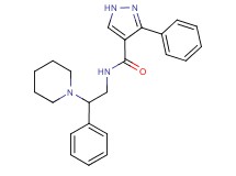 3-phenyl-N-[2-phenyl-2-(1-piperidinyl)ethyl]-1H-pyrazole-4-carboxamide