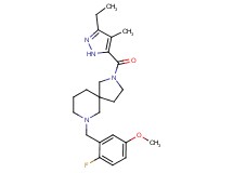 2-[(3-ethyl-4-methyl-1H-pyrazol-5-yl)carbonyl]-7-(2-fluoro-5-methoxybenzyl)-2,7-diazaspiro[4.5]decane
