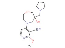 4-[6-hydroxy-6-(pyrrolidin-1-ylmethyl)-1,4-oxazepan-4-yl]-2-methoxynicotinonitrile