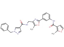 1-benzyl-N-[(5-methyl-2-{3-[(2-methyl-3-furoyl)amino]phenyl}-1,3-oxazol-4-yl)methyl]-1H-pyrazole-4-carboxamide