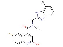 6-fluoro-2-hydroxy-N-methyl-N-[(7-methyl-1H-benzimidazol-2-yl)methyl]-4-quinolinecarboxamide