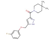 1-({5-[(3-fluorophenoxy)methyl]-1H-pyrazol-3-yl}carbonyl)-4,4-dimethylpiperidine
