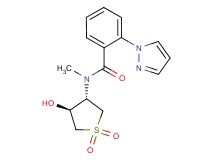 N-[(3S*,4S*)-4-hydroxy-1,1-dioxidotetrahydro-3-thienyl]-N-methyl-2-(1H-pyrazol-1-yl)benzamide