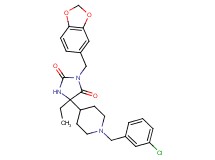 3-(1,3-benzodioxol-5-ylmethyl)-5-[1-(3-chlorobenzyl)-4-piperidinyl]-5-ethyl-2,4-imidazolidinedione