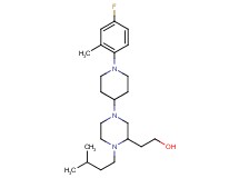 2-[4-[1-(4-fluoro-2-methylphenyl)-4-piperidinyl]-1-(3-methylbutyl)-2-piperazinyl]ethanol