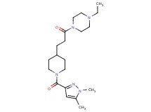 1-(3-{1-[(1,5-dimethyl-1H-pyrazol-3-yl)carbonyl]-4-piperidinyl}propanoyl)-4-ethylpiperazine