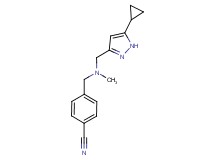 4-{[[(5-cyclopropyl-1H-pyrazol-3-yl)methyl](methyl)amino]methyl}benzonitrile