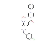 4-((3S*,4R*)-1-(4-chlorobenzyl)-3-{3-[4-(4-fluorophenyl)-1-piperazinyl]-3-oxopropyl}-4-piperidinyl)morpholine