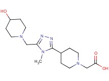(4-{5-[(4-hydroxypiperidin-1-yl)methyl]-4-methyl-4H-1,2,4-triazol-3-yl}piperidin-1-yl)acetic acid