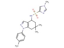N-[6,6-dimethyl-1-(4-methylphenyl)-4,5,6,7-tetrahydro-1H-indazol-4-yl]-1-methyl-1H-imidazole-4-sulfonamide