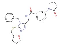 N-({4-benzyl-5-[(tetrahydro-2-furanylmethyl)thio]-4H-1,2,4-triazol-3-yl}methyl)-3-(2-oxo-1-pyrrolidinyl)benzamide