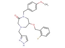 6-[(2-fluorobenzyl)oxy]-1-(4-methoxybenzyl)-4-(1H-pyrazol-3-ylmethyl)-1,4-diazepan-2-one