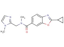 2-cyclopropyl-N-methyl-N-[(1-methyl-1H-imidazol-2-yl)methyl]-1,3-benzoxazole-6-carboxamide
