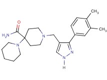 1'-{[3-(3,4-dimethylphenyl)-1H-pyrazol-4-yl]methyl}-1,4'-bipiperidine-4'-carboxamide