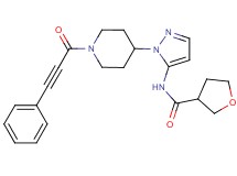 N-{1-[1-(3-phenyl-2-propynoyl)-4-piperidinyl]-1H-pyrazol-5-yl}tetrahydro-3-furancarboxamide